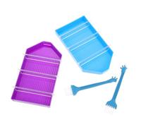 HEALSOPTHY 2 Sets Diamond Picture Sorting Trays with Slots Rhinestone Storage Containers for Easy Bead Management DIY Diamond Art Tools Purple Blue