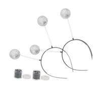 HEALSOPTHY 2 Sets Glitter Ball Boppers Headband Lightweight Costume Accessories for Silver Martian Antenna with Realistic Detail Comfortable Fit for Halloween Party
