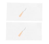 HEALSOPTHY 2 Sets Rug Hooking Mesh Canvas with Wooden Bent Latch Hook Tools Break-Resistant Carpet Crochet Mesh for DIY Rug Making and Home Decoration Craft