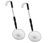 HEALSOPTHY 2 Sets Telescopic Sand Sifters with Stainless Steel Scoops Beach Shell Collecting Tools Lightweight Sand Sifter for Outdoor Treasure Hunting and Beach Play