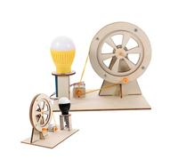 HEALSOPTHY 2 Sets Wooden Hand Crank Generator Educational Science Experiment Kit for DIY Assembly Enhancing Hands Skills Mechanical Learning Model for Early Stem Education Random Color