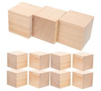 HEALSOPTHY 20 Pcs Unfinished Wooden Blocks Wood Craft Cubes for DIY Painting and Crafts Blank Wood Cubes for Party Decorations and Creative Family Interaction