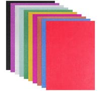 HEALSOPTHY 20 Sheets Colored Glitter Powder DIY Craft Paper Self-Adhesive Sticker Cardstock for Handmade Decorations Educational Art Projects Multi-use Sparkling Reflective Paper