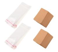 HEALSOPTHY 200 Sets Earring Packaging Kit Jewelry Jewellery Earring Display Cards for Selling Light Brown Plastic