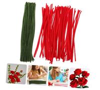 HEALSOPTHY 200Pcs DIY Craft Twisting Sticks Flexible and Bendable Craft Supplies for Creative Projects Red and Stems for Handmade Flower Bouquets and Art Activities