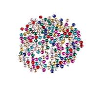 HEALSOPTHY 200pcs Four Claw Glass Rhinestones for DIY Clothes Colorful Round Crystal Claw Sewing Accessories Random Mixed Colors Decorative Gems for Garments Shoes Wedding Random Color