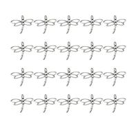 HEALSOPTHY 20pcs Alloy Hollow out Dragonfly Charm Pendants with Fine Workmanship, Silver Colour DIY Jewelry Making Accessories for Necklaces, Bracelets and Keychains