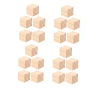 HEALSOPTHY 20pcs Craft Wood Blocks DIY Craft Blocks Natural Wood Cubes Beige