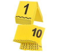 HEALSOPTHY 20pcs Crime Evidence Markers with Measurement Scale Yellow Plastic V and L Shaped Forensic Evidence Number Cards Reflective Surface and Portable Design for Crime Scene
