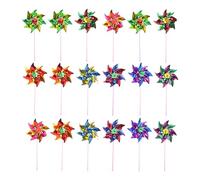 HEALSOPTHY 20pcs DIY Small Windmill Plastic Garden Pinwheels for Outdoor Play Easy Assembly Windmill Kits for Fun Lawn Decoration and Interactive Group Activities