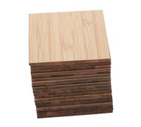 HEALSOPTHY 20Pcs DIY Square Bamboo Pieces Smooth Both Sides Natural Bamboo Material for Painting Staining Crafting Gift Tags Bookmarks Wedding Decorations