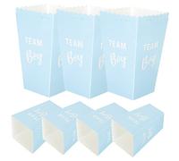 HEALSOPTHY 20pcs Gender Reveal Paper Popcorn Boxes Bulk Party Containers for Shower Birthday Small Kraft Cardboard Popcorn Holders for Boys Snack Treat Boxes