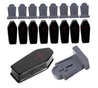 HEALSOPTHY 20pcs Miniature Halloween Tombstone Decor Resin Graveyard Ornaments for Haunted House Party Garden Decoration Creepy for Halloween Atmosphere