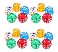 HEALSOPTHY 20pcs Rounded Edge Rainbow Acrylic Dice Set Colorful Translucent Six-sided Game Dices for Math Teaching Tools Classroom Learning Board Games Halloween Party Fun
