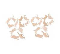 HEALSOPTHY 24 Pcs Unfinished Wooden Cat Cutouts Natural Wood Animal Slices DIY Craft Embellishments for Painting Home Halloween Christmas Party Decorations