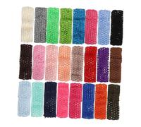 HEALSOPTHY 24pcs Elastic Crochet Hairbands Soft Stretchy Hair Bands for Boy Girl Comfortable Fit Random Colors Polyester Random Color