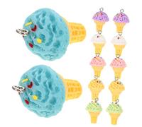 HEALSOPTHY 24Pcs Ice Cream Charms for Jewelry Making DIY Keychain and Necklace Accessories Resin Food Charms for Creative Crafts Vivid Summer Decor
