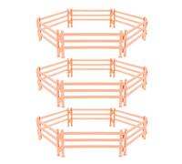 HEALSOPTHY 25Pcs Miniature Simulation Fences Set, Beige Plastic Mini Garden and Farm Accessory for Dollhouse Micro Landscape Decor, Fences Suitable for Farm and Garden Scenes