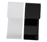 HEALSOPTHY 2PCS Acrylic Headphone Stand Under Desk Hook with Adhesive Smooth Curved Edge Headset Hanger for Gaming and Home Office Punch Installation Black and White