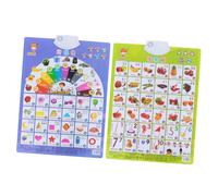 HEALSOPTHY 2pcs Bilingual Audio Learning Charts Preschool Educational Posters with Chinese English Speech for Early Childhood Enlightenment and Interactive Reading Confidence Building