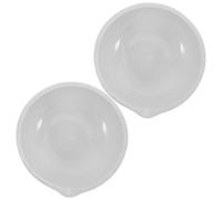 HEALSOPTHY 2pcs Ceramic Evaporating Dish, 100mm Flat Bottom with Spout, White Laboratory Dish for Chemical Reagents, Easy to Clean, Home Chemistry Experiments
