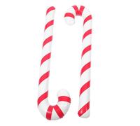 HEALSOPTHY 2pcs Christmas Inflatable Cane Balloons Red White Candy Crutch Decorations for Party Photo Background Reusable Xmas Birthday Supplies