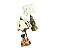 HEALSOPTHY 2pcs Dollhouse Miniature Table Lamps with Bear and White Shade Realistic Tiny Lighting for Dollhouse Scenes for Collectors and Bedroom Decor
