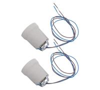 HEALSOPTHY 2pcs E27 Ceramic Light Bulb Socket with 50cm Cord, Quick Installation Screw Lamp Holder Base, High Temperature Resistant Porcelain Lamp Holder for Kitchens and DIY Projects