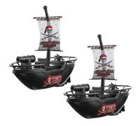 HEALSOPTHY 2Pcs Electric Pirate Ship Bath for Floating Boat Models for Bathtub Play Safe Premium Plastic Water Plaything Fun Sailing for Boys