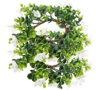 HEALSOPTHY 2pcs Eucalyptus Candle Rings Wreaths Artificial Floral Decor for Party Table Centerpiece Home Wedding Mantelpiece Decoration
