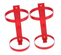 HEALSOPTHY 2pcs Fire Extinguisher Mount Carbon Steel Holder Double Ring Bracket for Extinguishers Compact Wall Stand for Car Truck Garage Office Safety
