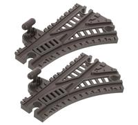 HEALSOPTHY 2pcs Flexible Plastic Train Track Extension with Unique Turning and Slope Design for Creative Railroad Building and Compatible with Standard Train Track