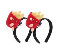 HEALSOPTHY 2pcs French Fries Headbands Cartoon Food Headpiece Fun Hair Decorations for Women Party Halloween Costume Accessory Cute Quirky Playful Design