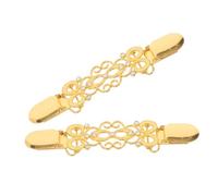 HEALSOPTHY 2Pcs Gold Dress Cinch Clips for Women Decorative Sweater Cardigan Clasps to Stop Gaping and Secure Clothes Easy to Wear Back Cincher Accessories for Formal and Casual Outfits