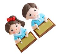 HEALSOPTHY 2pcs Graduation Cake Toppers Set Made of Polymer Clay Adorable Boy and Girl Shapes, Cake Ornament for Back to School Parties and Home Decoration
