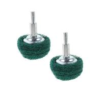 HEALSOPTHY 2pcs Green Mushroom-shaped Polishing Wheels with Handle for Drill Rotary Tools Fiber Flap Abrasive Buffing Pads for Automotive Repair Furniture Refinishing Rust Removal and Metal