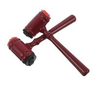 HEALSOPTHY 2pcs Judge Gavel Wood Rubber Stamps Set Guilty and Not Guilty Sides, Creative Mini Wood Stamps for Student Journals, Crafting, Role Play, and Office Decoration