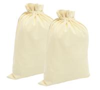 HEALSOPTHY 2pcs Large Cotton Drawstring Bags for Food Storage Reusable Grain and Fruit Holder Multipurpose Kitchen Storage Bags for Rice Flour Beans
