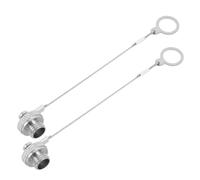 HEALSOPTHY 2pcs Metal Connector Dust Cover for Female Aviation Connectors, 8mm Circular Waterproof Cap with Chain, Corrosion Resistant and Dustproof Metal Protective Cover for Electronics