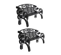 HEALSOPTHY 2pcs Mini Bench Ornaments for Doll House Decor Lightweight Plastic Park Bench Models Realistic Retro Design for Fairy Garden DIY Crafts and Interior Model Accessories