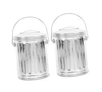HEALSOPTHY 2pcs Mini Lidded Trash Can Reusable Desktop Garbage Bucket with Ash Container for Office Bathroom Living Small Waste Bin with Lid
