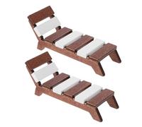HEALSOPTHY 2pcs Miniature Beach Accessories Dollhouse Seat Mini Furniture Decoration Mini House Furniture Dollhouse Miniature Chair Ornament Light Brown