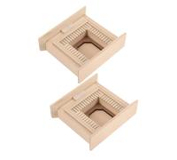 HEALSOPTHY 2pcs Miniature Wooden Fireplace for Dollhouse Decoration Sturdy Unfinished Wood Mini Faux Fireplace Accessories Compact for Fairy Garden and Micro Landscape Craft