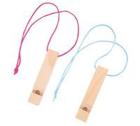 HEALSOPTHY 2pcs Paintable Wooden Whistles for Boys and Girls Fun Musical Toy Neck Strap for Parties and Activities Develops Rhythm and Creativity Young Learners