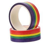 HEALSOPTHY 2pcs Rainbow Stripe DIY Washi Tape Decorative Masking Tape for Scrapbooking Journals Crafting and Office Use Colorful Creative Stationery