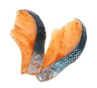 HEALSOPTHY 2PCS Realistic Fish Slice Model Lifelike Thin Seafood Cube Decor for Home Nursery Photography Props Creative Display