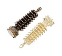 HEALSOPTHY 2pcs Retro Copper Tower Keychain Pendant Charms Set, Miniature Brass Nine-layer Wenchang Tower Decoration for Travel Souvenir and Key Holder