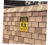 HEALSOPTHY 2pcs Slow Down Sign At Play Safety Signs Bright for Street Lawn Neighborhoods Easy to Install Safety Caution