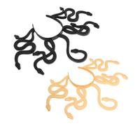 HEALSOPTHY 2pcs Snake Headband Lightweight Realistic Snake Hair Bands for Womens Halloween Party Cosplay Accessories Medusa Headpiece Black and Gold