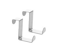 HEALSOPTHY 2pcs Stainless Steel Door Hooks Over The Door Z Shaped Heavy Duty Reversible Coat Towel Hook Rack Silver for Wardrobe and Kitchen